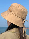 Momentlover Wide Side Lace-Up Sun-Protection Hats&Caps Fisherman Hat