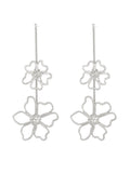 Momentlover Solid Color Hollow Flower Shape Drop Earrings