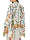 Momentlover Batwing Sleeves High-Low Buttoned Flower Print Mock Neck Blouses&Shirts Tops