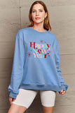 Momentlover Simply Love Full Size HAPPY NEW YEAR Round Neck Sweatshirt