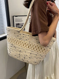 Momentlover Polka-Dot Hollow Contrast Color Handbags