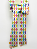 Momentlover Loose Wide Leg Pockets Printed Pants Suit Pants Trousers