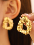 Momentlover Solid Color Hollow Geometric Drop Earrings