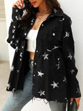 Long Sleeves Loose Fringed Pleated Split-Joint Lapel Outerwear