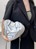 Momentlover Zipper Split-Joint Heart Shape Handbags Crossbody Bags Bags