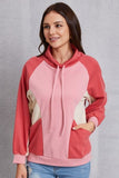 Momentlover Color Block Drawstring Mock Neck Sweatshirt