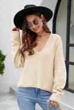 Momentlover V-Neck Center Seam Sweater