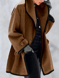 Momentlover Buttoned Long Sleeves Stand Collar Outerwear Coats