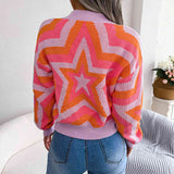 Momentlover Star Round Neck Sweater