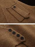 Momentlover Artistic Retro Sleeveless Irregularity Buttoned V-Neck Vest Top