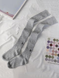 momentlover Casual Solid Color Knitting Stockings Accessories