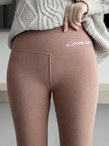 Momentlover Casual Skinny Leg Keep Warm Solid Color Leggings