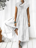momentlover Cap Sleeve Wide Leg Stand Collar Jumpsuits