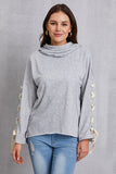Momentlover Tied Dropped Shoulder Hoodie