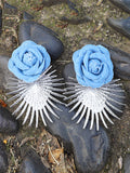 Momentlover Geometric Flower Shape Drop Earrings