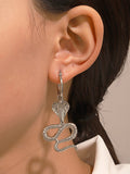 Momentlover Solid Color Snake Shape Geometric Drop Earrings