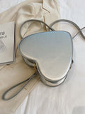 Momentlover Zipper Split-Joint Heart Shape Handbags Crossbody Bags Bags