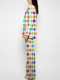 Momentlover Loose Wide Leg Pockets Printed Pants Suit Pants Trousers