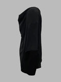 momentlover Original Irregular Casual Solid Color Pleated T-Shirt Top