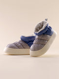 Momentlover Casual Non-Slip Keep Warm Water Velvet Proof Contrast Color Booties