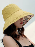 Momentlover Original Solid&Printing Reversible Foldable Sun-Protection Bucket Hat
