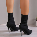 themeisles - Black Casual Patchwork Pointed Comfortable Out Door Shoes (Heel Height 3.54in)
