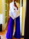 Momentlover Long Sleeves Loose Buttoned Solid Color Stand Collar Blouses&Shirts Tops