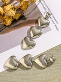 Momentlover Solid Color Heart Shape Earrings Accessories Drop Earrings