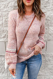 Momentlover Multicolored Pilling Detail Ribbed Trim Sweater