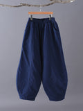 Momentlover Casual Loose Keep Warm Elasticity Solid Color Casual Pants Bottoms