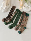 momentlover Stylish Selection Skinny Leg Checkered Socks Accessories