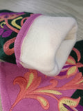 momentlover Casual Keep Warm Floral Embroidered Mittens