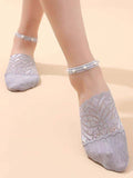 momentlover Casual Split-Joint Lace With Beads Socks Accessories