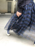 Momentlover Plaid High-Waisted Loose Irregularity Skirts Bottoms