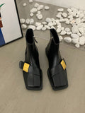 Momentlover Square-Toe Split-Joint Chelsea Boots Boots