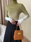 Momentlover Gradient Skinny Long Sleeves High-Neck Sweater Tops Pullovers