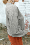 Momentlover Round Neck Dropped Shoulder Sweatshirt
