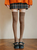 momentlover Casual Skinny Leg Solid Color Stockings Accessories
