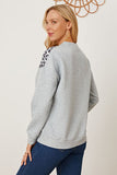 Momentlover Leopard Half Zip Dropped Shoulder Sweatshirt