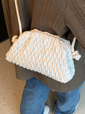 Momentlover Solid Color Pleated Handbags Crossbody Bags Bags