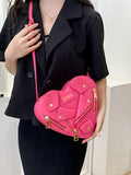 Momentlover Zipper Split-Joint Heart Shape Handbags Crossbody Bags Bags