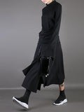 Momentlover Plain Multi-Layer Cropped Skirt