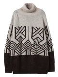 Momentlover Original Print High-Neck Knitting Sweater