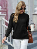 Momentlover Round Neck Dropped Shoulder Sweater with Pocket