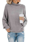 Momentlover Turtleneck Dropped Shoulder Sweater