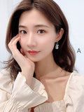3 Colors Simple Geometry Pearl Earrings