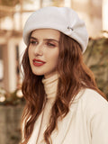 Momentlover Vintage Wool Solid Color Beret Hat