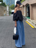 Momentlover Urban Blue Wide Leg Jean Pants
