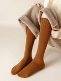 momentlover Casual Breathable Solid Color Mid-Calf Socks