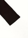 Momentlover Solid Color Hollow Skinny Long Sleeves High Neck T-Shirts Tops